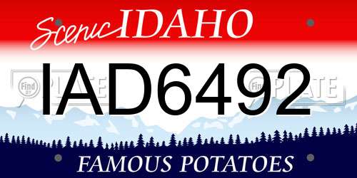 IAD6492 Idaho License Plate