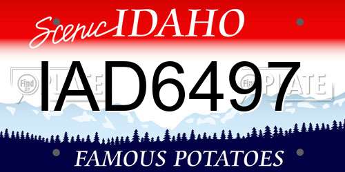 IAD6497 Idaho License Plate