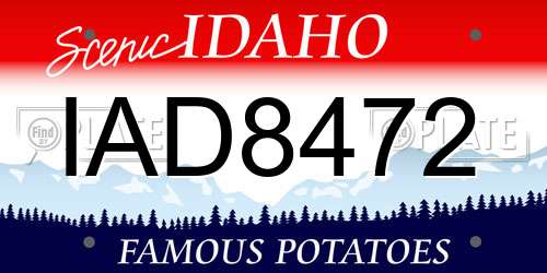IAD8472 Idaho License Plate