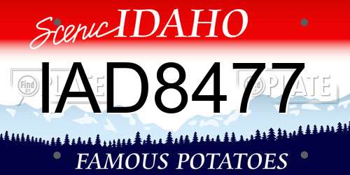IAD8477 Idaho License Plate