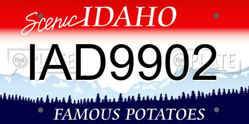 IAD9902 Idaho License Plate