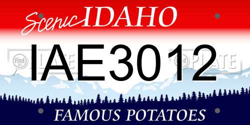 IAE3012 Idaho License Plate