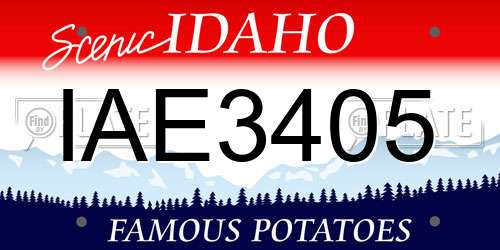 IAE3405 Idaho License Plate