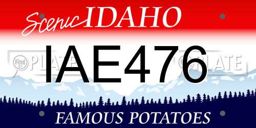 IAE476 Idaho License Plate
