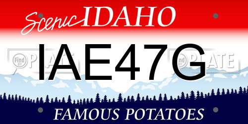 IAE47G Idaho License Plate
