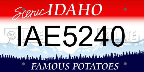 IAE5240 Idaho License Plate