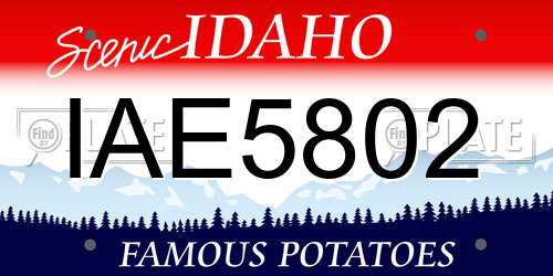 IAE5802 Idaho License Plate