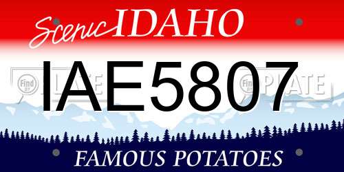 IAE5807 Idaho License Plate