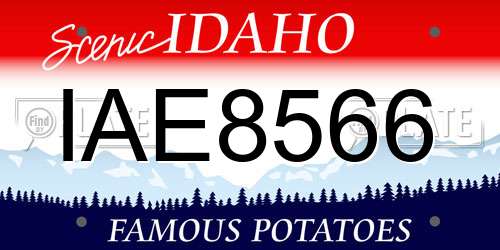 IAE8566 Idaho License Plate