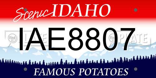 IAE8807 Idaho License Plate