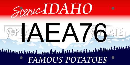 IAEA76 Idaho License Plate