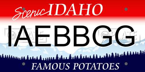 IAEBBGG Idaho License Plate