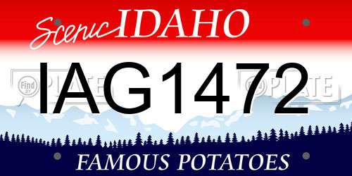 IAG1472 Idaho License Plate