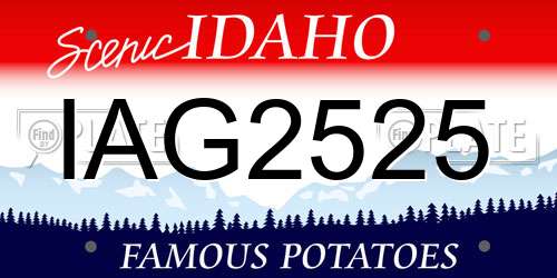 IAG2525 Idaho License Plate
