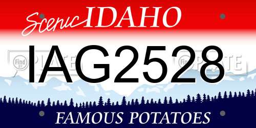 IAG2528 Idaho License Plate