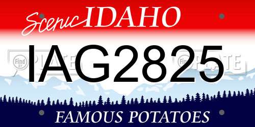 IAG2825 Idaho License Plate