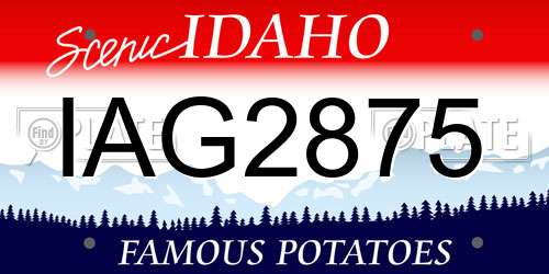 IAG2875 Idaho License Plate