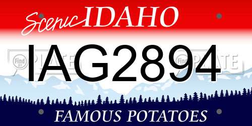 IAG2894 Idaho License Plate