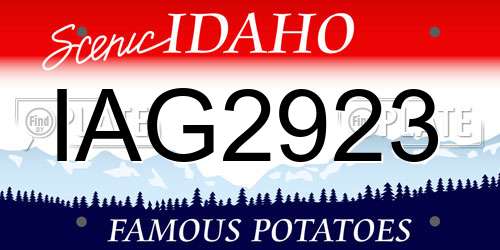 IAG2923 Idaho License Plate