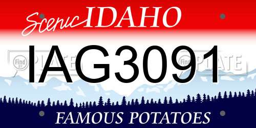 IAG3091 Idaho License Plate