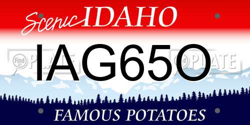IAG65O Idaho License Plate
