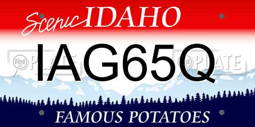 IAG65Q Idaho License Plate