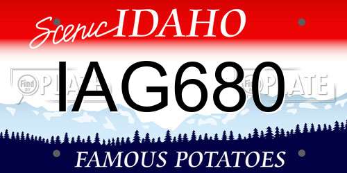 IAG680 Idaho License Plate