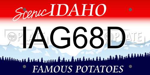 IAG68D Idaho License Plate