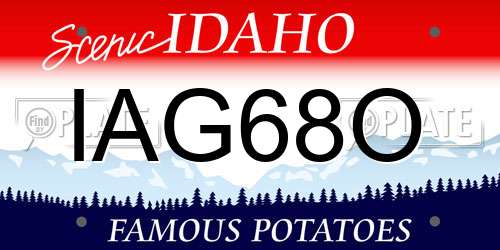 IAG68O Idaho License Plate