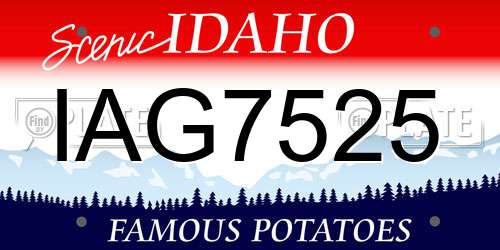 IAG7525 Idaho License Plate