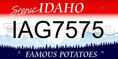 IAG7575 Idaho License Plate