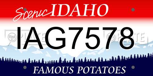 IAG7578 Idaho License Plate