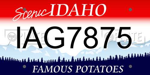 IAG7875 Idaho License Plate