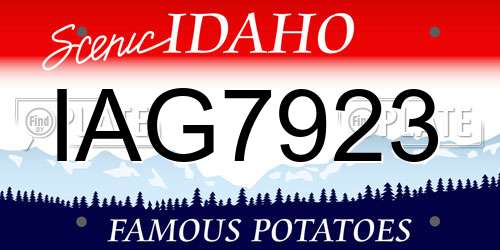 IAG7923 Idaho License Plate