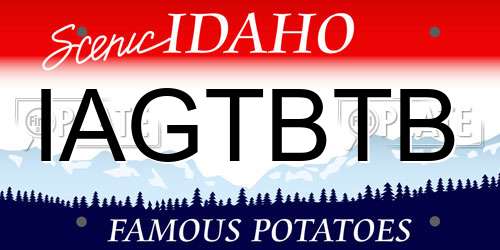 IAGTBTB Idaho License Plate
