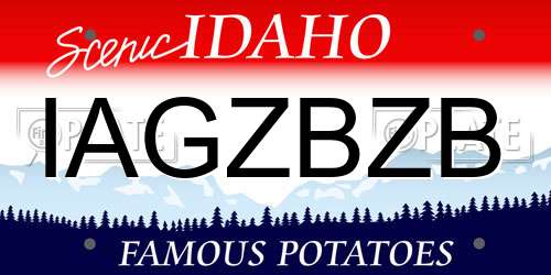 IAGZBZB Idaho License Plate