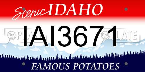 IAI3671 Idaho License Plate