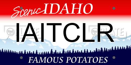 IAITCLR Idaho License Plate