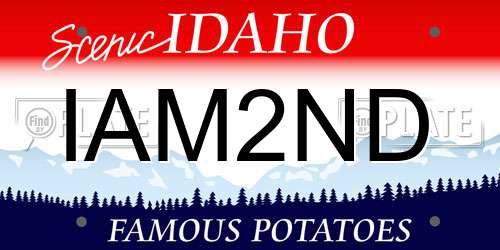 IAM2ND Idaho License Plate