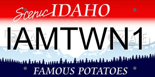 IAMTWN1 Idaho License Plate