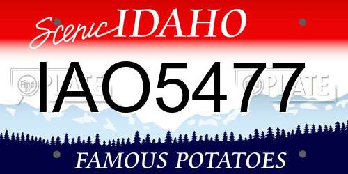 IAO5477 Idaho License Plate