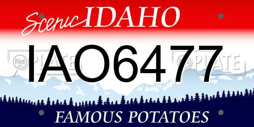 IAO6477 Idaho License Plate