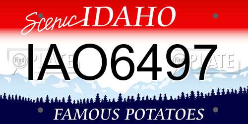 IAO6497 Idaho License Plate