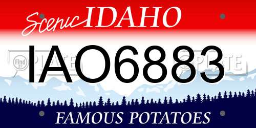 IAO6883 Idaho License Plate