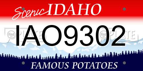 IAO9302 Idaho License Plate