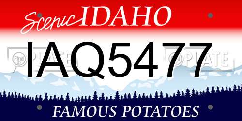 IAQ5477 Idaho License Plate
