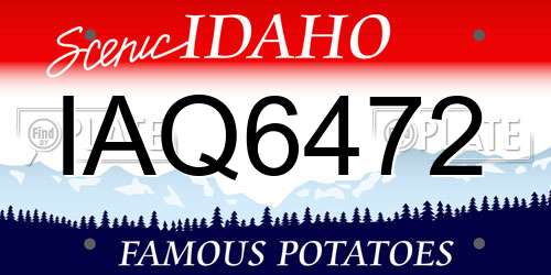 IAQ6472 Idaho License Plate