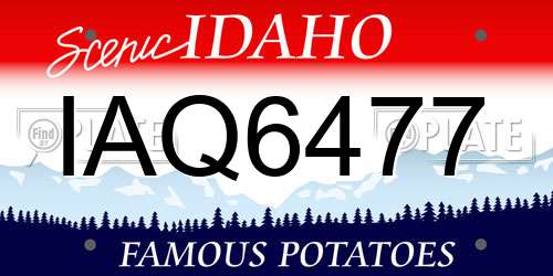 IAQ6477 Idaho License Plate