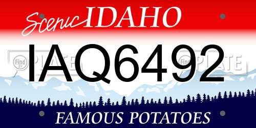 IAQ6492 Idaho License Plate