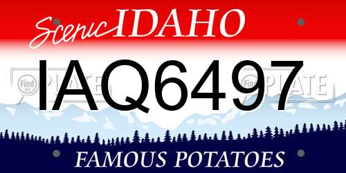 IAQ6497 Idaho License Plate
